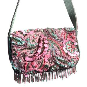 VIRAL India Bag Pink Sequins Beaded Shoulder Purse Tik Tok Influencer